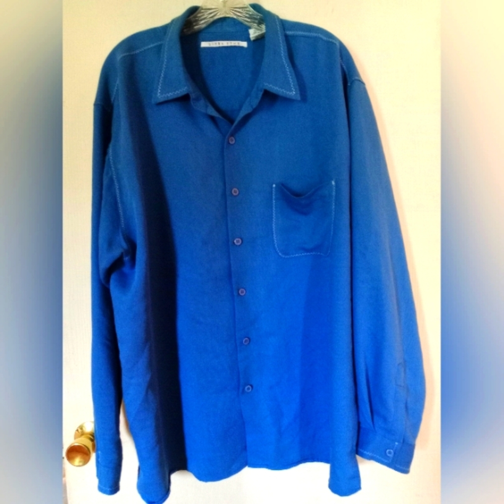 LINEA DOME BLUE Button‎ Up Shirt. Sz.